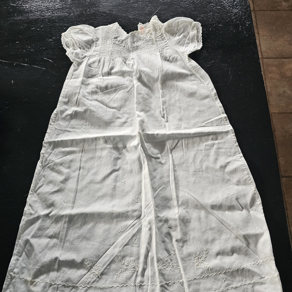2 Vintage Smocked Christening Outfits